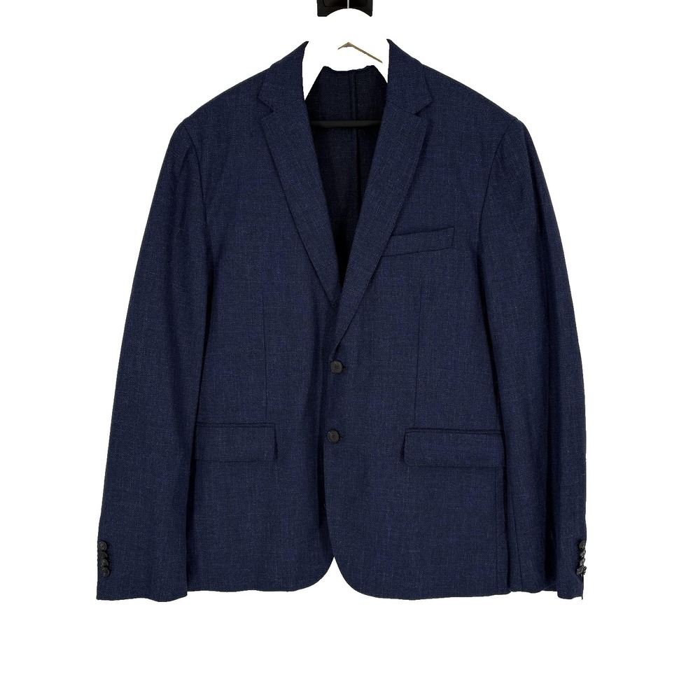 Dylan Gray Blazer Mens 46R Blue Tweed Freely Lanificio Comero Cotton Wool Jacket